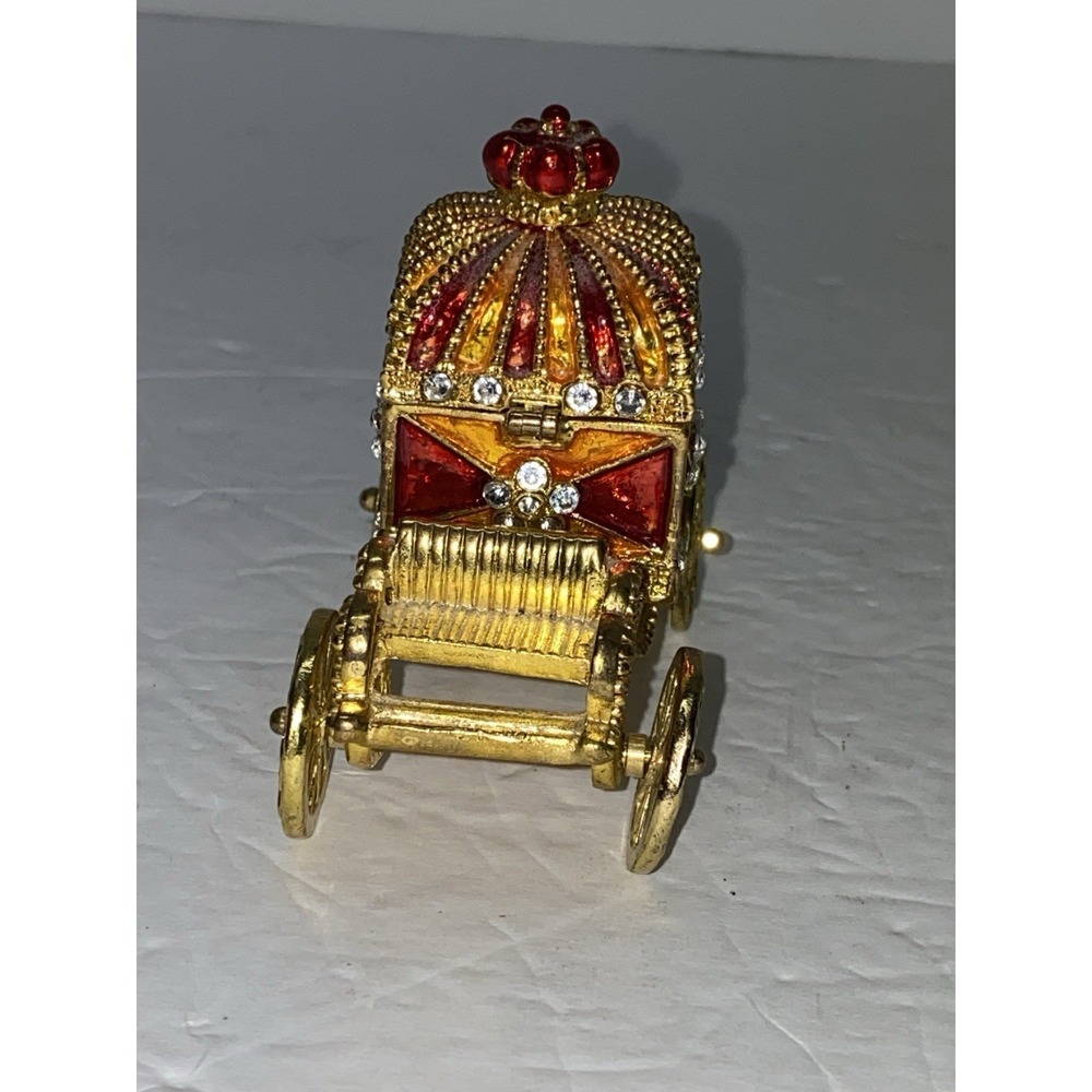 Jeweled Chariot Trinket Jewelry Display Box - Picture 7 of 11